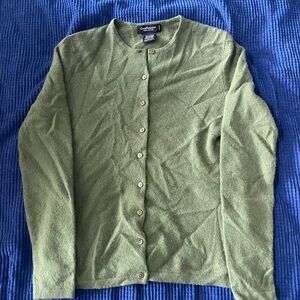 Green cashmere cardigan
